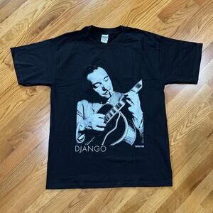 Vintage Django Reinhardt T-Shirt Jazz Music Guitarist Mens L 1990 Single Stitch